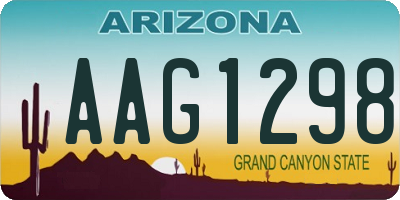 AZ license plate AAG1298