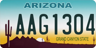 AZ license plate AAG1304