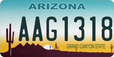 AZ license plate AAG1318