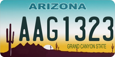 AZ license plate AAG1323