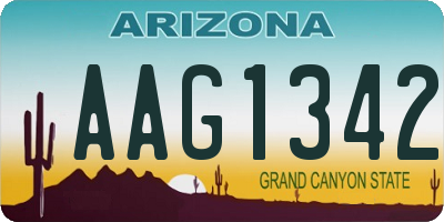 AZ license plate AAG1342