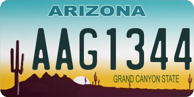 AZ license plate AAG1344