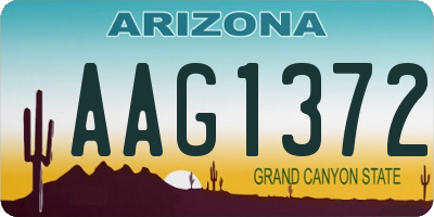 AZ license plate AAG1372