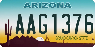 AZ license plate AAG1376