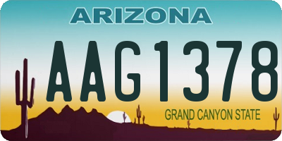 AZ license plate AAG1378
