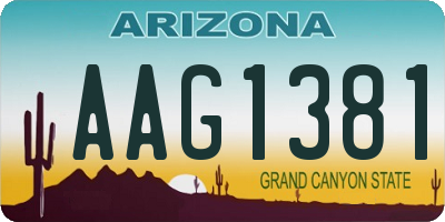 AZ license plate AAG1381