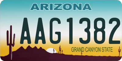 AZ license plate AAG1382