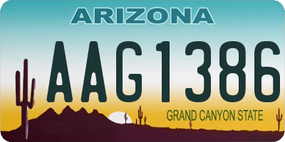 AZ license plate AAG1386