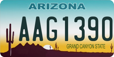 AZ license plate AAG1390
