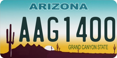 AZ license plate AAG1400