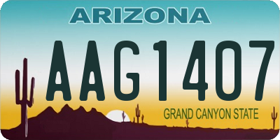 AZ license plate AAG1407