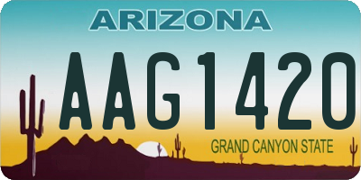 AZ license plate AAG1420