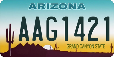 AZ license plate AAG1421