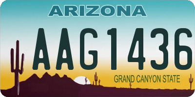 AZ license plate AAG1436