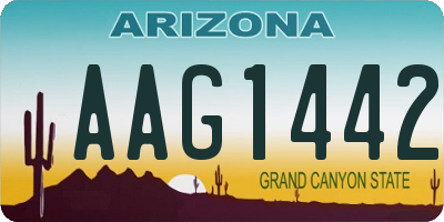 AZ license plate AAG1442