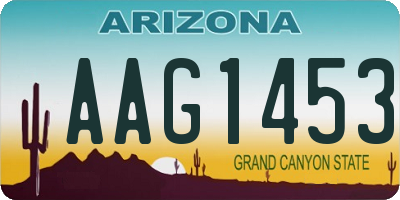 AZ license plate AAG1453