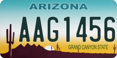 AZ license plate AAG1456