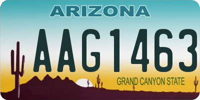 AZ license plate AAG1463