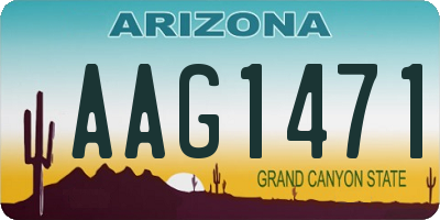AZ license plate AAG1471