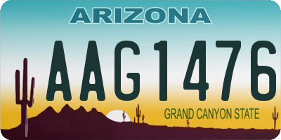 AZ license plate AAG1476