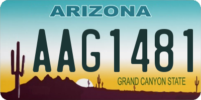 AZ license plate AAG1481