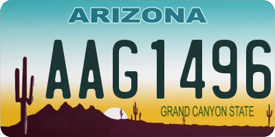 AZ license plate AAG1496