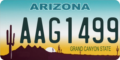 AZ license plate AAG1499