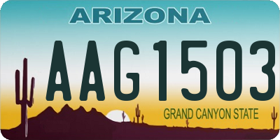 AZ license plate AAG1503