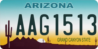AZ license plate AAG1513