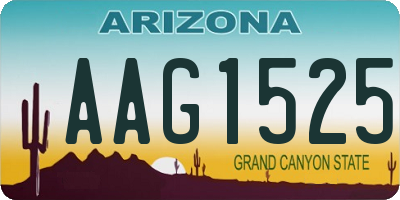 AZ license plate AAG1525