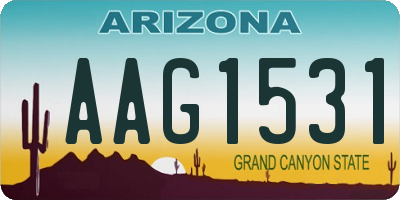 AZ license plate AAG1531