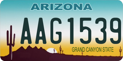 AZ license plate AAG1539