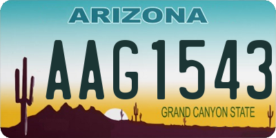 AZ license plate AAG1543