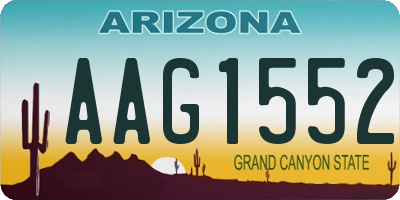 AZ license plate AAG1552