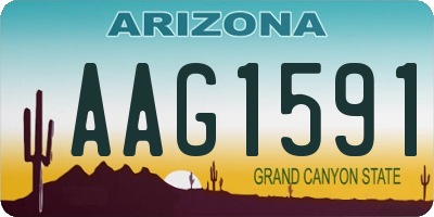 AZ license plate AAG1591