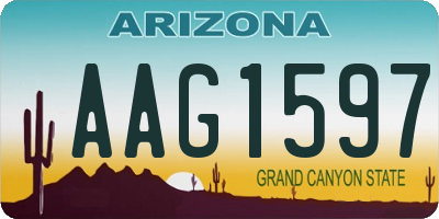 AZ license plate AAG1597