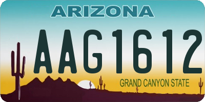 AZ license plate AAG1612