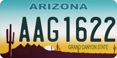 AZ license plate AAG1622