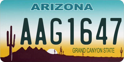 AZ license plate AAG1647
