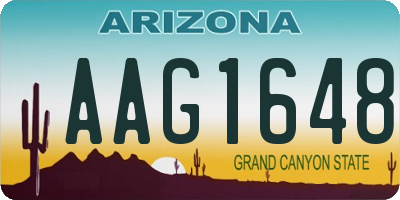 AZ license plate AAG1648