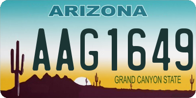 AZ license plate AAG1649