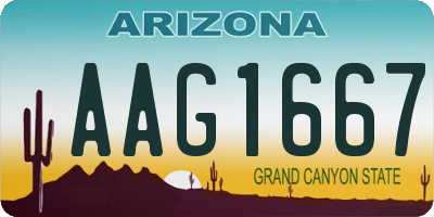 AZ license plate AAG1667