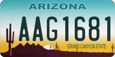 AZ license plate AAG1681