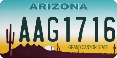 AZ license plate AAG1716