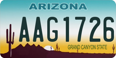 AZ license plate AAG1726