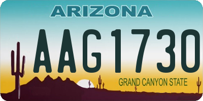 AZ license plate AAG1730