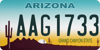 AZ license plate AAG1733