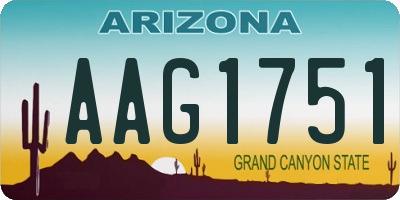 AZ license plate AAG1751