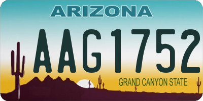 AZ license plate AAG1752
