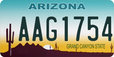 AZ license plate AAG1754